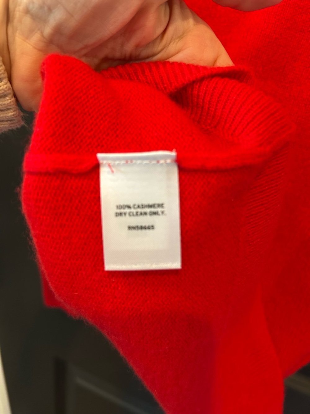 Nordstrom Bright Red Cashmere Crewneck Sweater - Picture 4 of 7